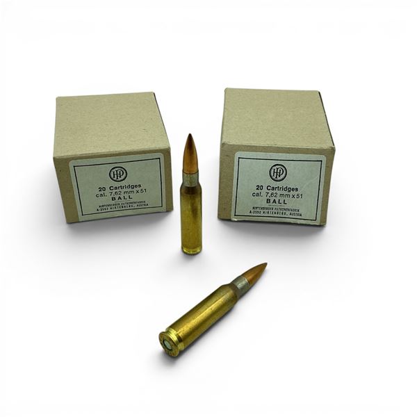 Hirtenberger Patronenfabrik 7.62 X 51 Ball Ammunition, 40 Rounds