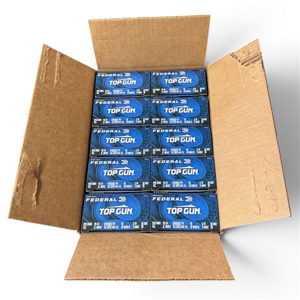 Federal Top Gun Target 12 Ga 2 3/4" #8 Ammunition, 250 Round Case