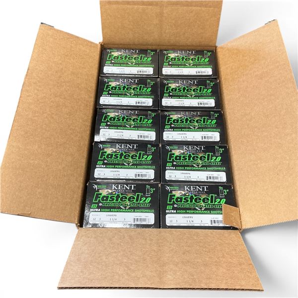 Kent Fasteel 2.0 Ultra High Performance 12 Ga 3" K123FS36-6 #3 Ammunition, 250 Round Case