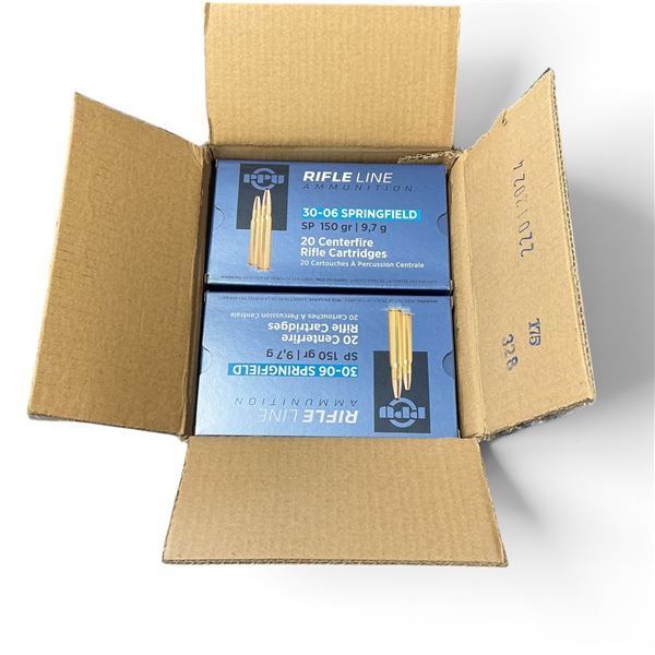 PRVI PP30061 30-06 SPRG 150 Grain SP Ammunition, 200 Round Case