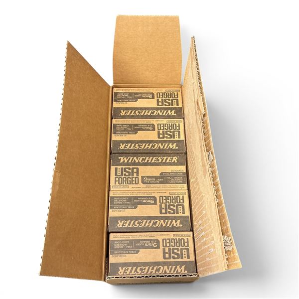 Winchester WIN9SV USA Forge 9 mm 115 Grain FMJ Ammunition, 500 Rounds