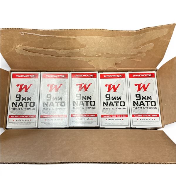 Winchester Q4318 9 mm 124 Grain FMJ Ammunition, 500 Rounds