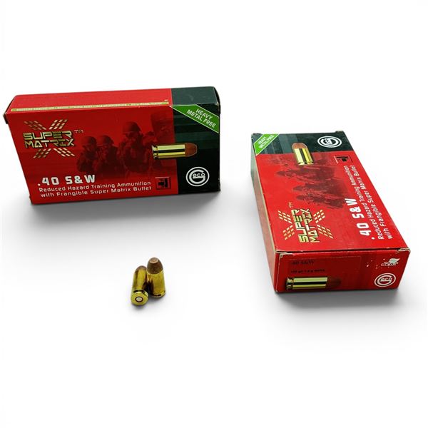 Geco 40 S & W 120 Grain Frangible Super Matrix Bullet Ammunition, 100 Rounds