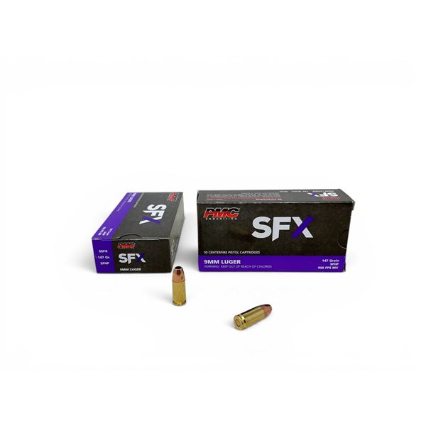PMC SFX 9 mm 147 Grain SFHP Ammunition, 100 Rounds