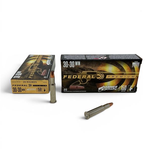 Federal Premium Hammer Down 30-30 Win 150 Grain Ammunition, 40 Rounds