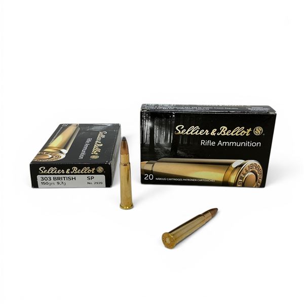 Sellier & Bellot 303 Brit 150 Grain SP Ammunition, 40 Rounds