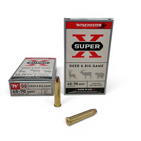 Winchester Super X Deer and Big Game 45-70 Gov't 300 Grain JHP Ammunition, 40 Rounds