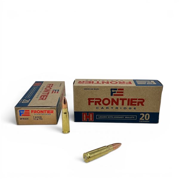 Hornady Frontier 7.62 X 39 mm 123 Grain FMJ Ammunition, 40 Rounds
