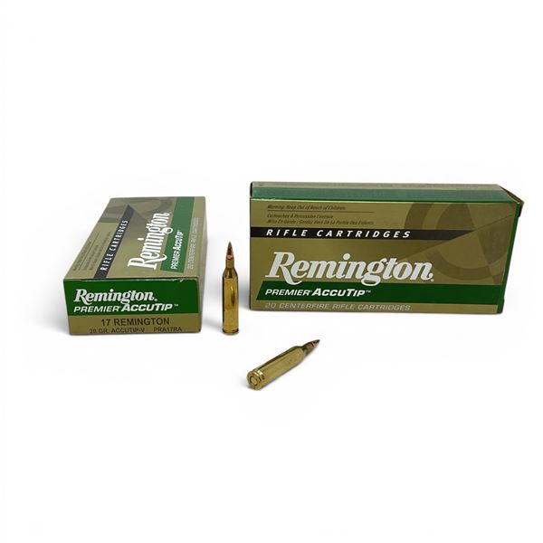 Remington Premium Accutip-V 17 Rem 20 Grain Ammunition, 40 Rounds
