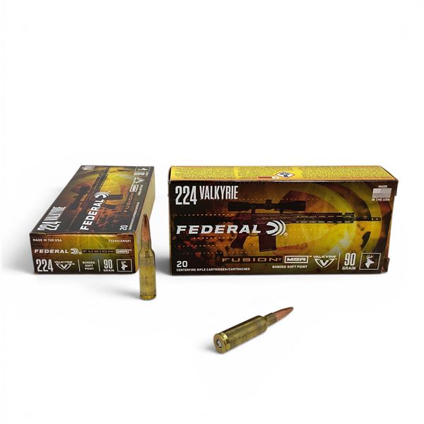 Federal Fusion MSR 224 Valkyrie 90 Grain BSP Ammunition, 40 Rounds