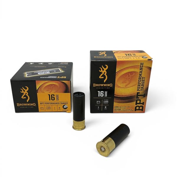 Browning Performance Target 16 Ga 2 3/4" #8 Ammunition, 50 Rounds