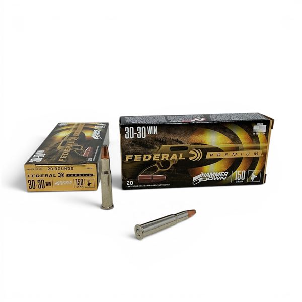 Federal Premium Hammer Down 30-30 Win 150 Grain Ammunition, 40 Rounds