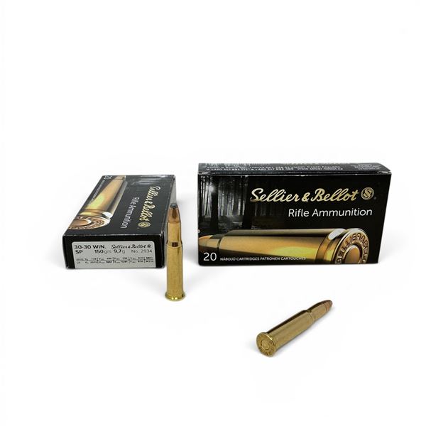 Sellier & Bellot 30-30 Win 150 Grain SP Ammunition, 40 Rounds
