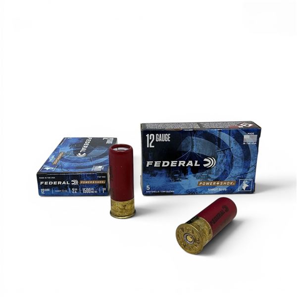 Federal Power Shok 12 Ga 2 3/4" Sabot Slug Ammunition, 10 Rounds