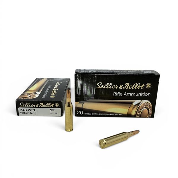 Sellier & Bellot 243 Win 100 Grain SP Ammunition, 40 Rounds