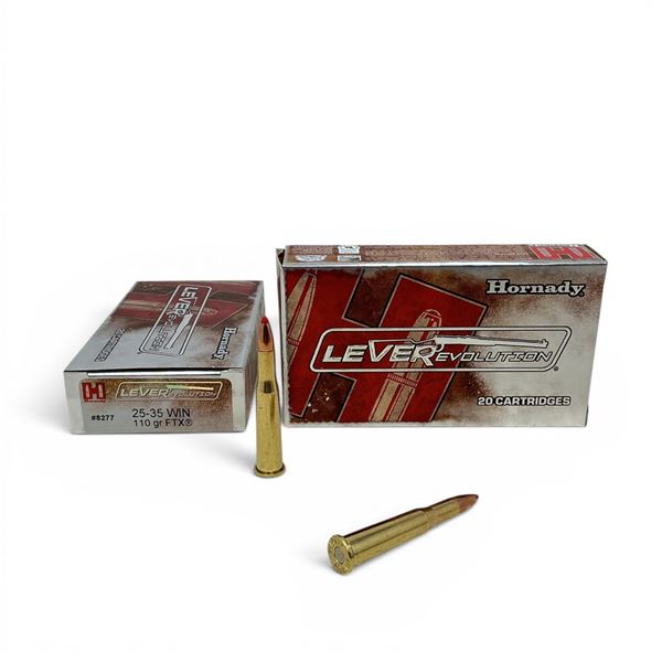 Hornady LeveRevolution 25-35 Win 110 Grain FTX Ammunition, 40 Rounds