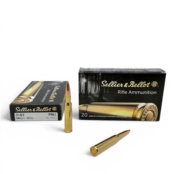Sellier & Bellot 7 X 57 140 Grain FMJ Ammunition, 40 Rounds
