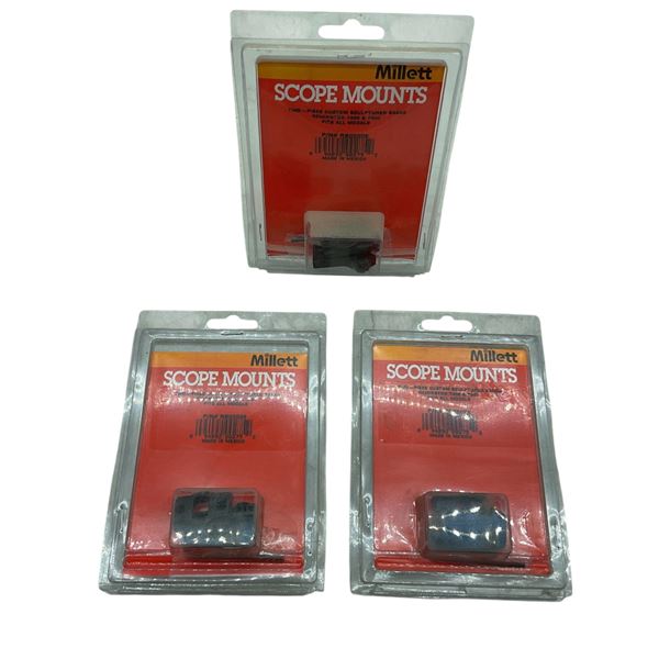 Millett Two-Piece Custom Sculptured Bases for Remington 7400 & 7600, Fits All Models X 3 Qty