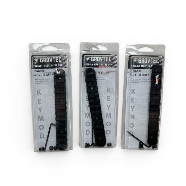 GrovTec 6", 15 Slot Keymod Rail X 3 Qty