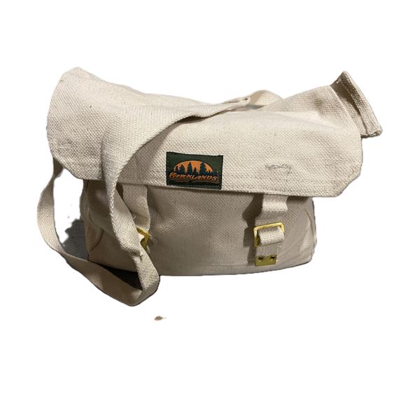 2x White Web Haversack Canvas