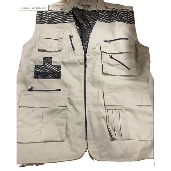 1x Parklands Deluxe Fishing Vest Size 3XL Tan/Khaki Color