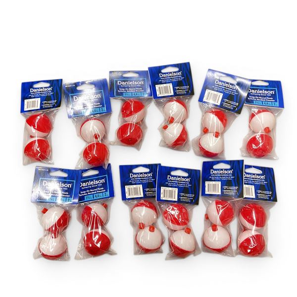 Danielson Snap-On Float Red/ White 1 3/4", 2 Pack X 12 Quantity