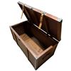 Image 3 : Wood Storage Trunk with Leather Straps and Brass Corners (19" x 38" x 18" tall)