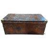 Image 1 : Antique Cedar Lined Leather Trunk with Brass Fittings * Hinges need repair (16" x 32" x 14: tall)