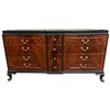 Image 1 : French Provincial Style Flame Mahogany Dresser with Black Edge Detail (23" x 67" x 35" tall)