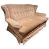 Image 2 : Vintage 65" Loveseat with Rose Blush Upholstery and Button Back Detail