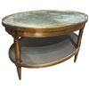 Image 3 : Glass Topped 2-Tier Oval Coffee Table (32" x 48" x 21" tall)