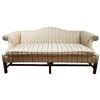 Image 1 : Vintage Traditional Sofa with Pink Jacquard Stripe Upholstery (79" long)