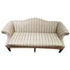 Image 2 : Vintage Traditional Sofa with Pink Jacquard Stripe Upholstery (79" long)