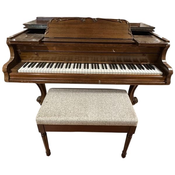 Baby Grand Piano with Piano Bench (Do not know the maker yet)
