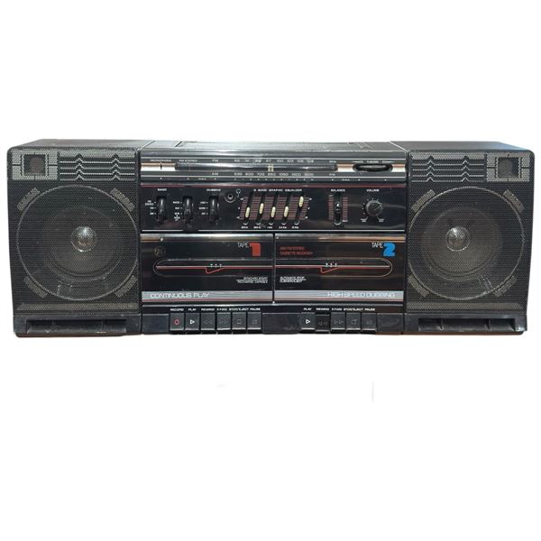 Vintage Portable AM/FM Radio Recording Dual Cassette Machine