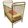 Image 2 : Vintage Metal Baby's Crib - Refinished in Gold-Tone Paint