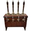 Image 1 : Vintage Oak Beer Engine with 4 Oak and Brass Beer Pulls