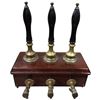 Image 1 : Vintage Oak & Brass Draught Beer Dispenser with 3 Beer Pulls