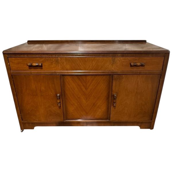 Vintage Wood Sideboard on Casters (21" x 60" x 36" tall)