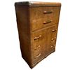 Image 2 : 1940s Waterfall Veneer High Boy Dresser with Brass & Bakelite Handles (18" x 36" x 55" tall)