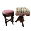 Image 1 : 2 Stools with Fabric Upholstered Tops