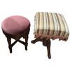 Image 2 : 2 Stools with Fabric Upholstered Tops