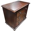 Image 2 : Durham Savile Row 3-Drawer Night Stand with Metal Pulls (17" x 28" x 27" tall)