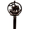 Image 2 : Adjustable Height Wrought Iron Reading Lamp with Ship Image Finial