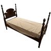 Image 1 : Twin Bed with Mattress Plus Vintage Wood Headboard and Footboard