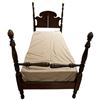 Image 2 : Twin Bed with Mattress Plus Vintage Wood Headboard and Footboard