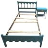 Image 1 : Twin Bed and Nightstand Painted Blue with Starfish Pull * Companion Pieces to Lot 55