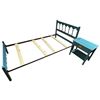 Image 2 : Twin Bed and Nightstand Painted Blue with Starfish Pull * Companion Pieces to Lot 55