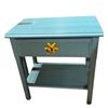 Image 3 : Twin Bed and Nightstand Painted Blue with Starfish Pull * Companion Pieces to Lot 55