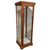 Image 2 : Tall Interior Lit Pine Tower Display Cabinet with 4 Glass Walls - (24" x 26" x 77" tall)